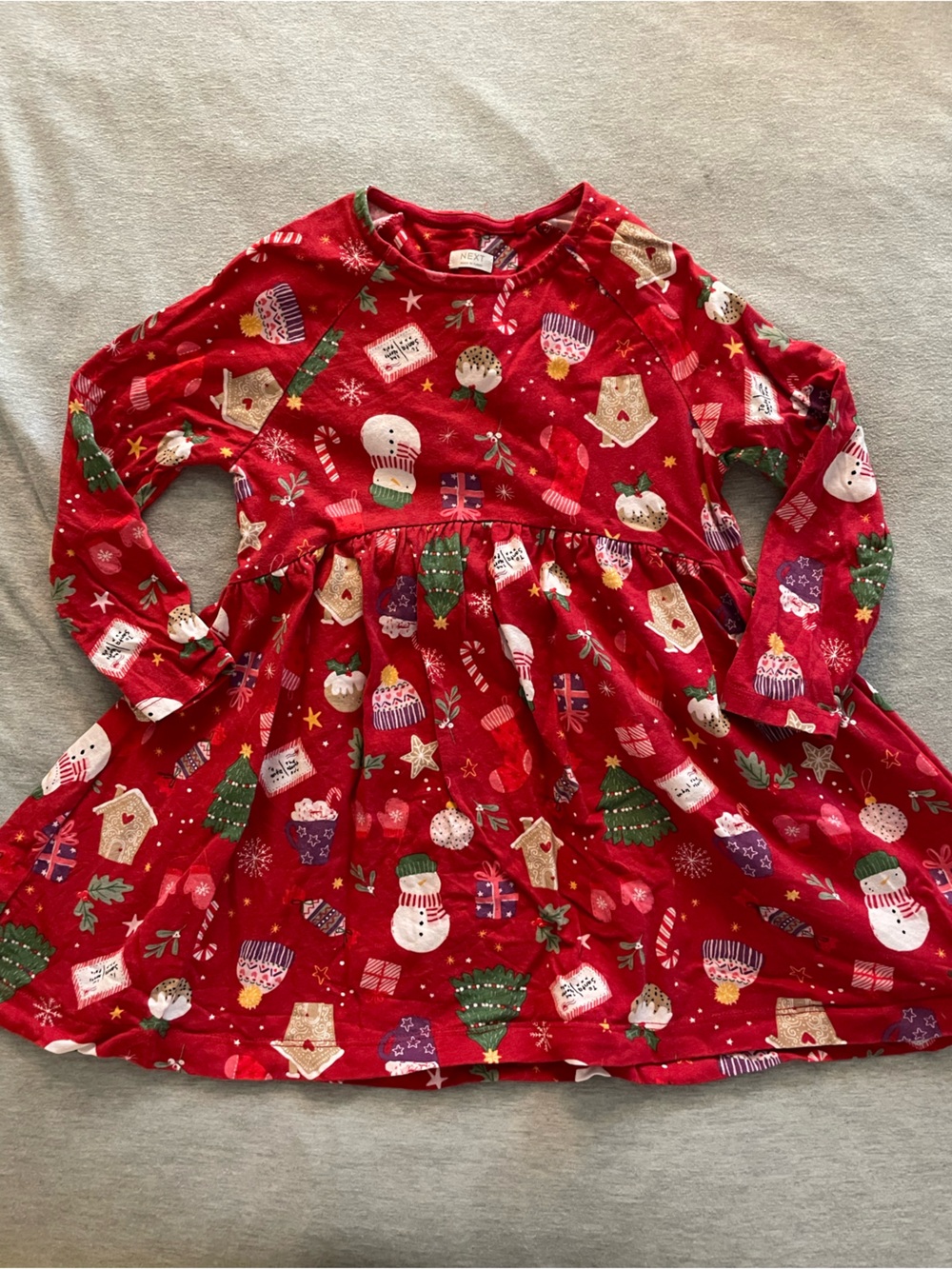 next Red Holiday Print Girls Dress